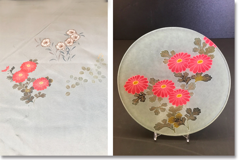 思い出の着物を、美しいお皿にリメイク