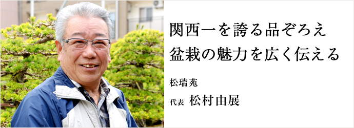 関西一を誇る品ぞろえ　盆栽の魅力を広く伝える
松瑞苑 代表 松村由展