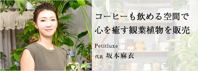 コーヒーも飲める空間で　心を癒す観葉植物を販売
Petitluxe 代表 坂本麻衣